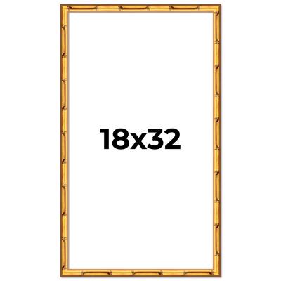 18x32 Frame Gold Bamboo Picture Frame - Complete Modern Photo Frame