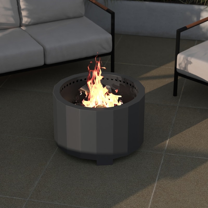 27" Outdoor Smokeless Wood Burning Portable Fire Pit