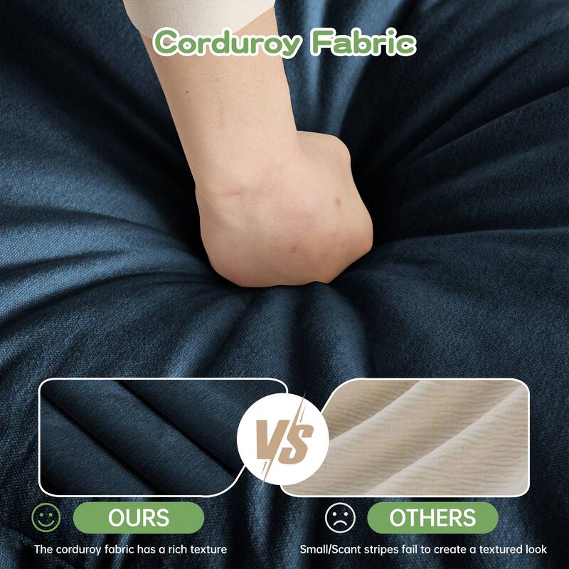 Chenille Slipcovered Armchair with Deep Seat, 3 Large Pillows and 300lb Capacity