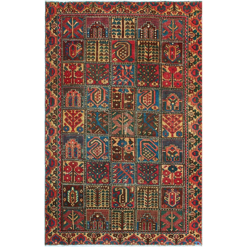 Fine Vintage Bakhtiari Nicolette Red/Brown Rug - 6'5" x 9'4"