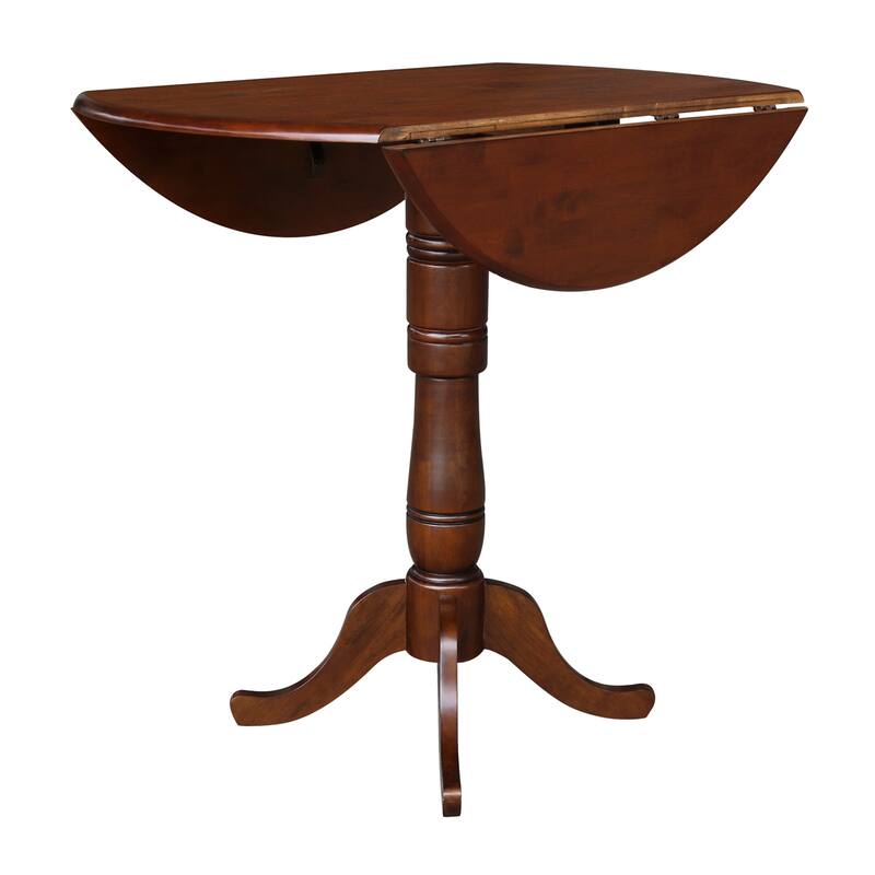 42" Round Top Bar Height Table and Two Stools - Espresso