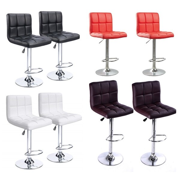 Modern square pu 2025 leather adjustable bar stools
