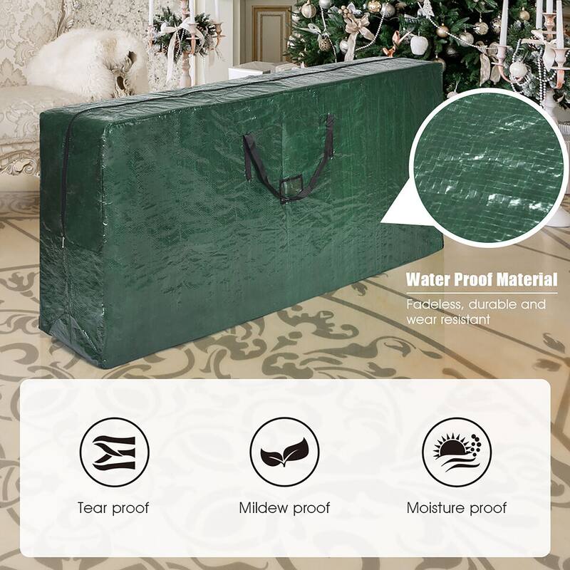 Gymax 7 FT Pre-Lit PVC Christmas Tree & Storage Bag w/ Warm White LED