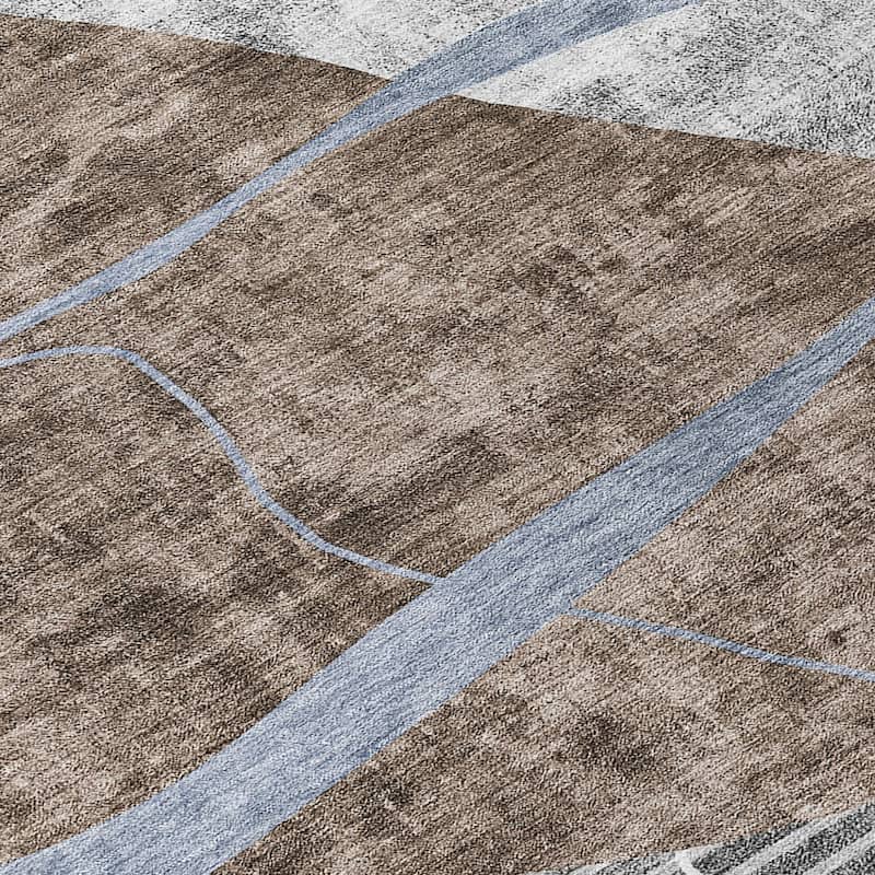 HomeRoots Abstract Transitional Rectangle Outdoor Rug