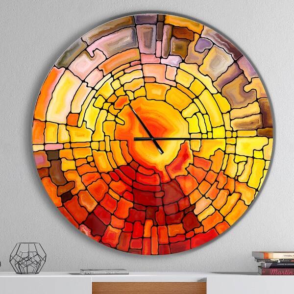slide 2 of 10, Designart 'Return of Stained Glass' Oversized Modern Wall CLock