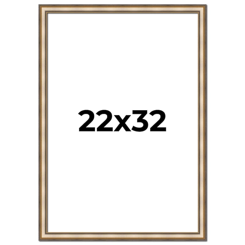 22x32 Frame Gold Solid Wood Shadow Box Width 1.5 Inches | Interior Frame Depth 2 3/8 Inches