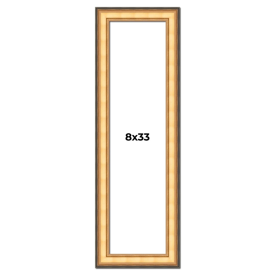 8x33 Frame Gold Plein Aire Solid Wood Picture Frame Width 2 Inches |