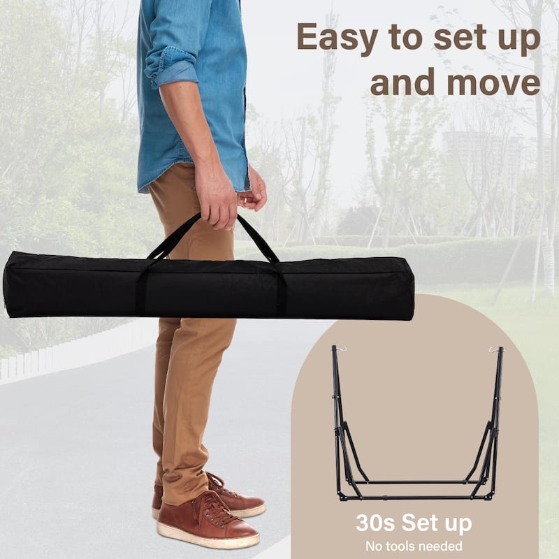 2 in 1 Hammocks Portable Convertible Hammock Swing Chair with Steel Stand