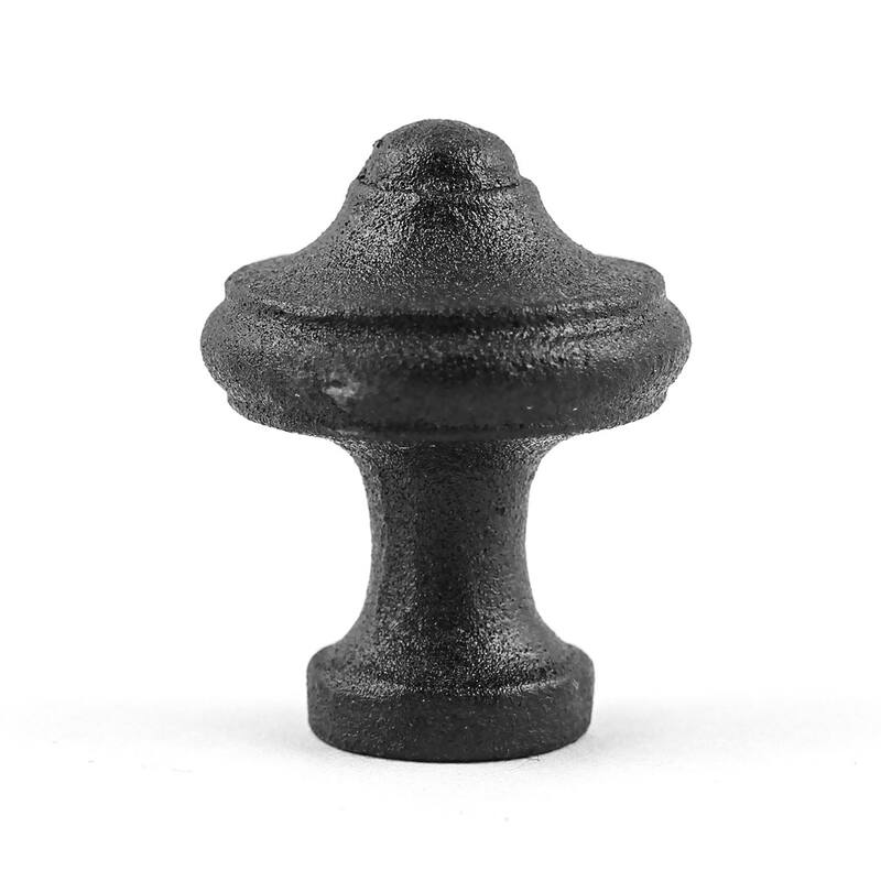Black Wrought Iron Cabinet Knob 1" Diameter 1 3/8" projection, Screw Included Renovators Supply - Black