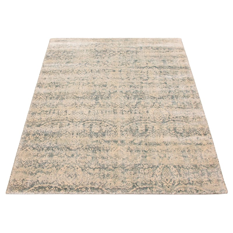 ECARPETGALLERY Hand Loomed Galleria Ivory Viscose Rug - 5'1 x 7'6