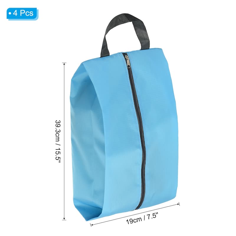 Waterproof Shoes Bags, 4Pcs Travel Portable Shoe Storage Organizer Bag - Sky Blue - 39.3 x 19cm