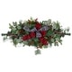 preview thumbnail 1 of 1, 36" Dual Plaid Bows and Red Berries Artificial Christmas Swag - Unlit