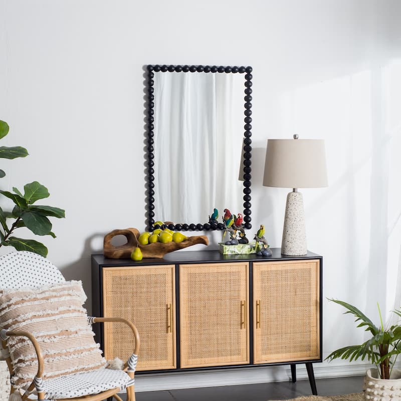 Mirror with Metal Beaded Frame