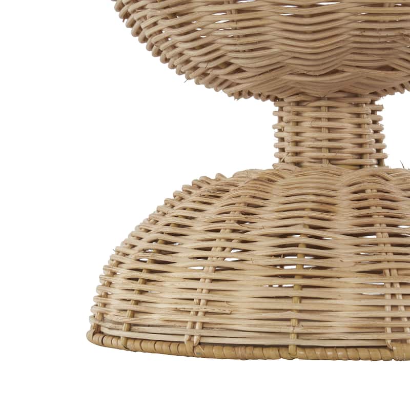 Rattan Handmade Woven Hourglass Decorative Vase with Dome Base - Brown - Roche River Decor
