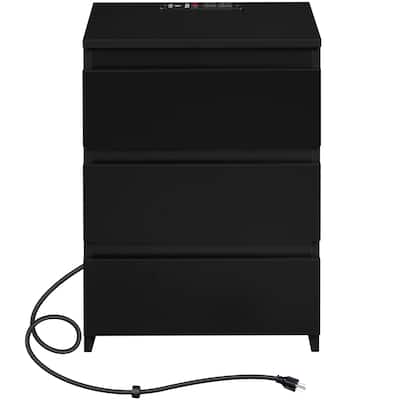 Yaheetech 3-Drawer Vertical End Table Nightstand with Charging Station for Bedroom