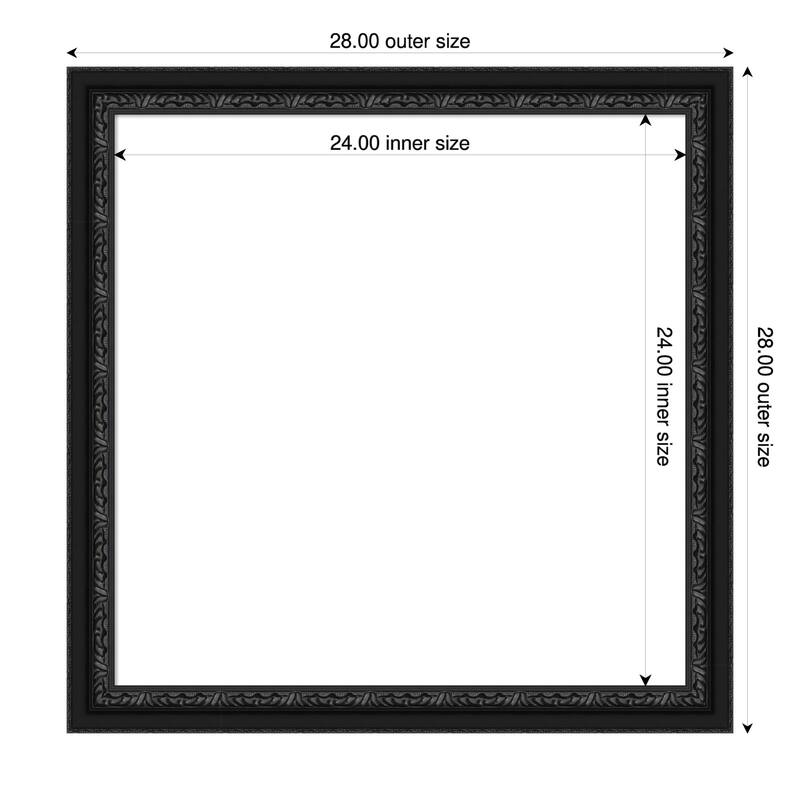 Downton Black Framed Dry Erase Magnetic Board - 28 x 28 in