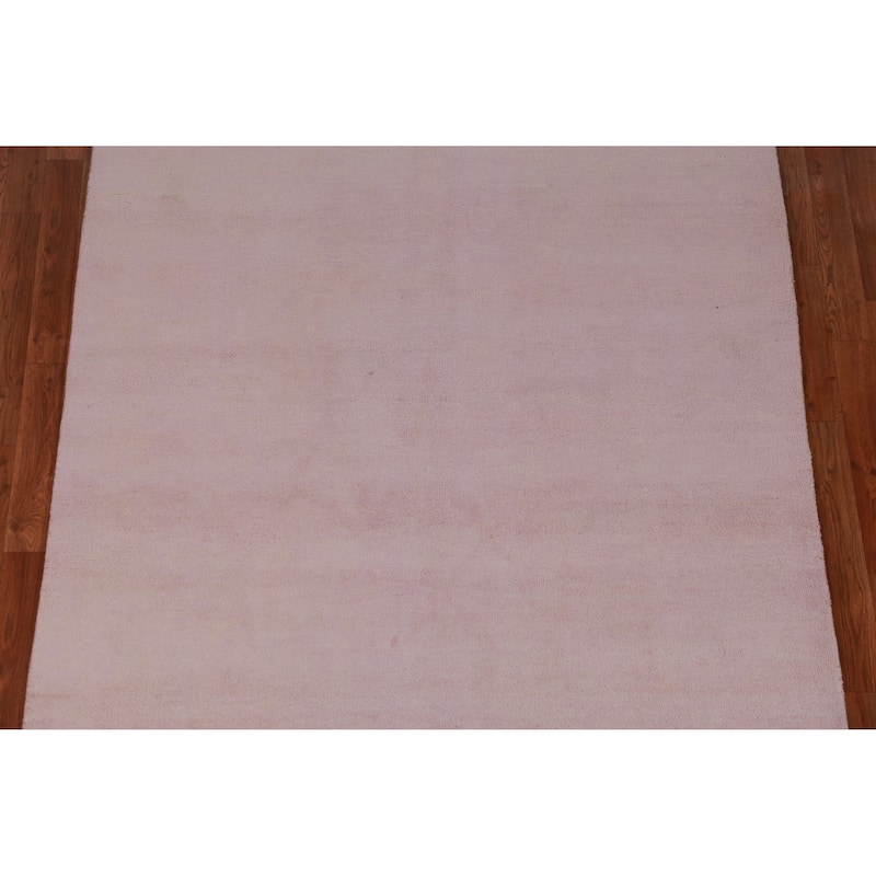 Hand Knotted Oriental 100% Wool Carpet Modern Solid Purples Gabbeh Area Rug - 10' 1'' X 5' 3''