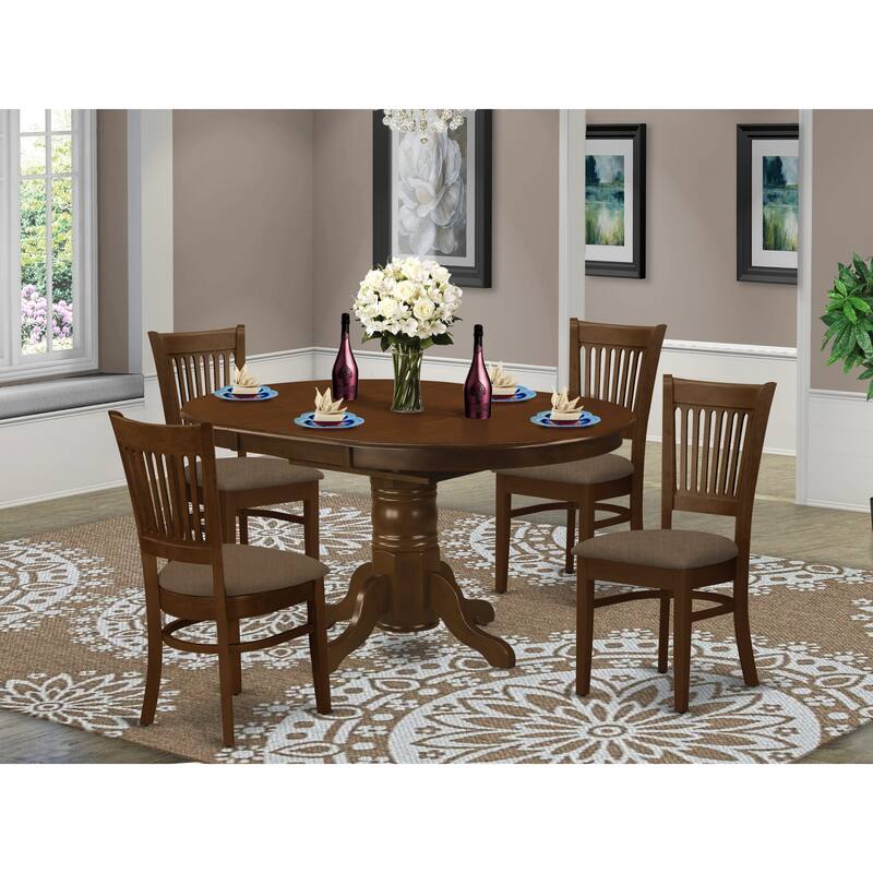 East West Furniture 7 Piece Dining Room Table Set- an Oval Kitchen ...