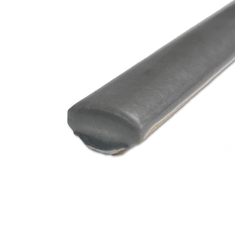 Merola Tile Coco Demi-Bullnose Matte Black Hat 1/2" x 7-7/8" Ceramic Wall Trim - (1 Tile)