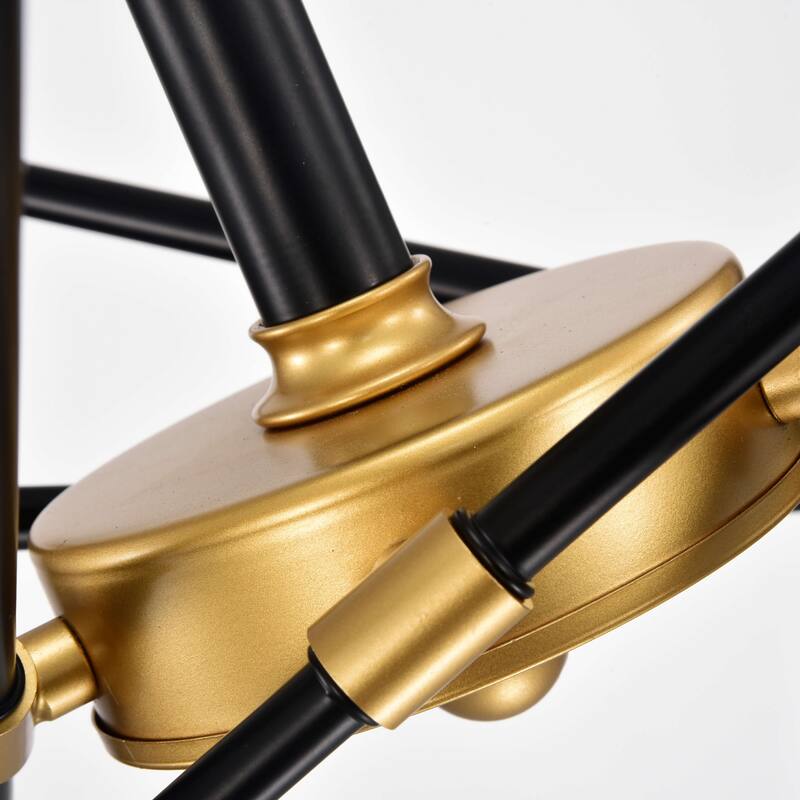 Lorena Modern 10-light Sputnik Black and Gold Linear Chandelier