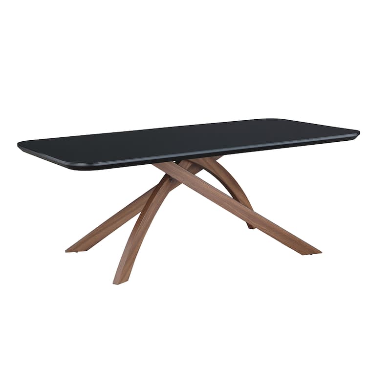 Somette Emerson Black Glass Top Dining Table