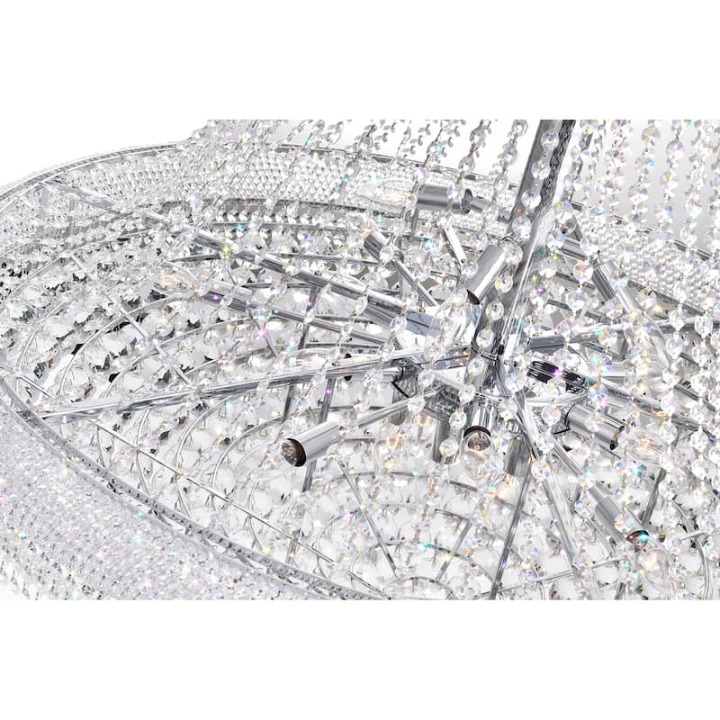 Empire 38 Light Down Chandelier With Chrome Finish
