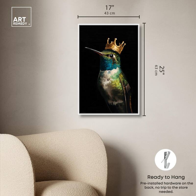 Crowned Azure Bird I Canvas by Art Remedy