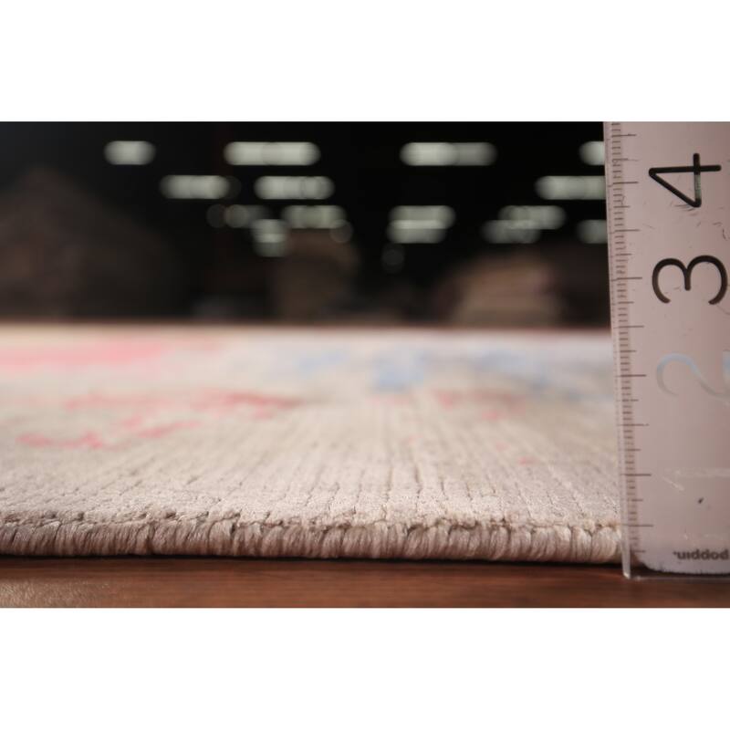 Contemporary Abstract Indian Area Rug Hand-Knotted Wool Carpet - 6'8" x 10'0"