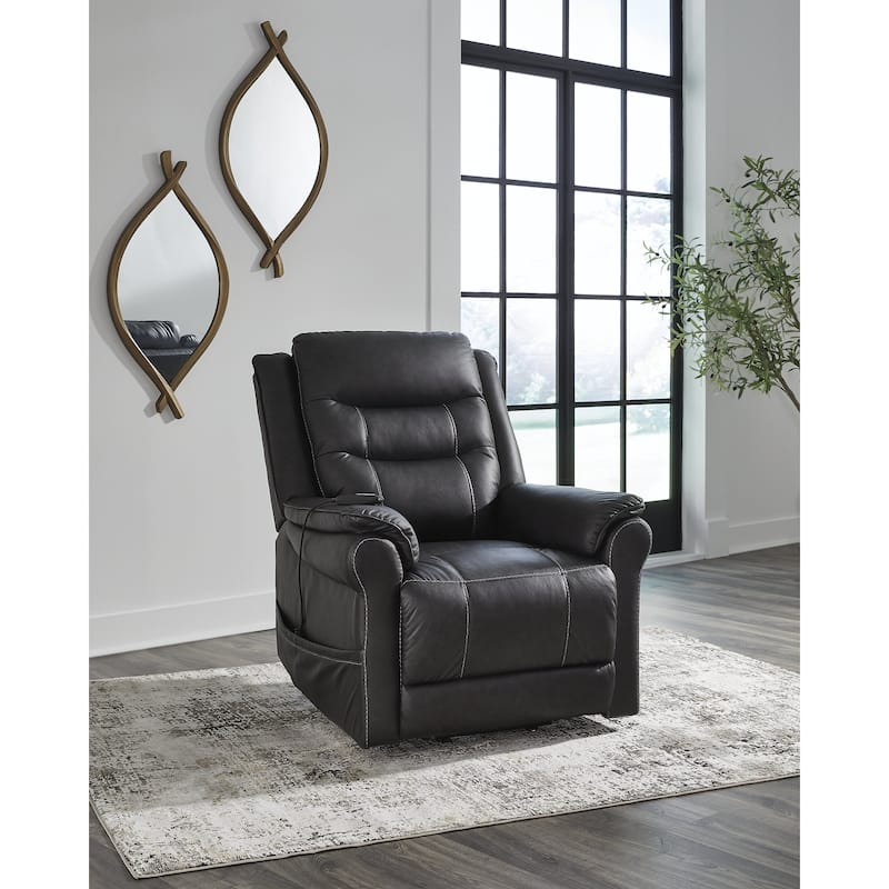 Signature Design by Ashley Oatman Black Power Lift Recliner - Black