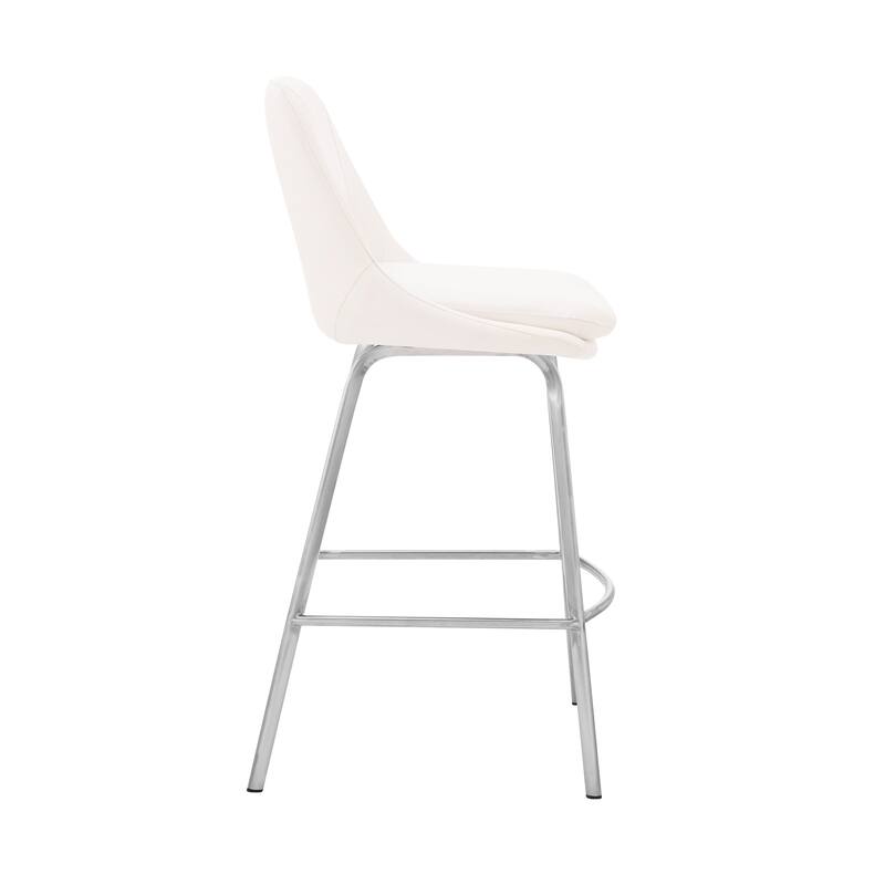 Carise Metal and Faux Leather Bar or Counter Swivel Stool