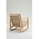 preview thumbnail 8 of 8, Rubberwood Glider Chair with Khaki Upholstery and Deep Cushions