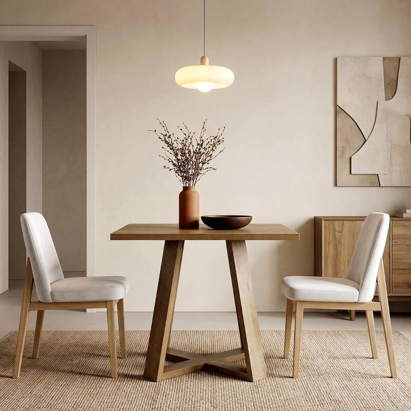 31.5" Small Square Dining Table, Modern Farmhouse Wooden Dinner Kitchen Table for 2-4 - 31.50" W × 31.10" D × 29.53" H