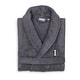 preview thumbnail 22 of 26, Authentic Hotel and Spa Unisex Grey Turkish Cotton Terry Bath Robe with White Block Monogram L/XL - I
