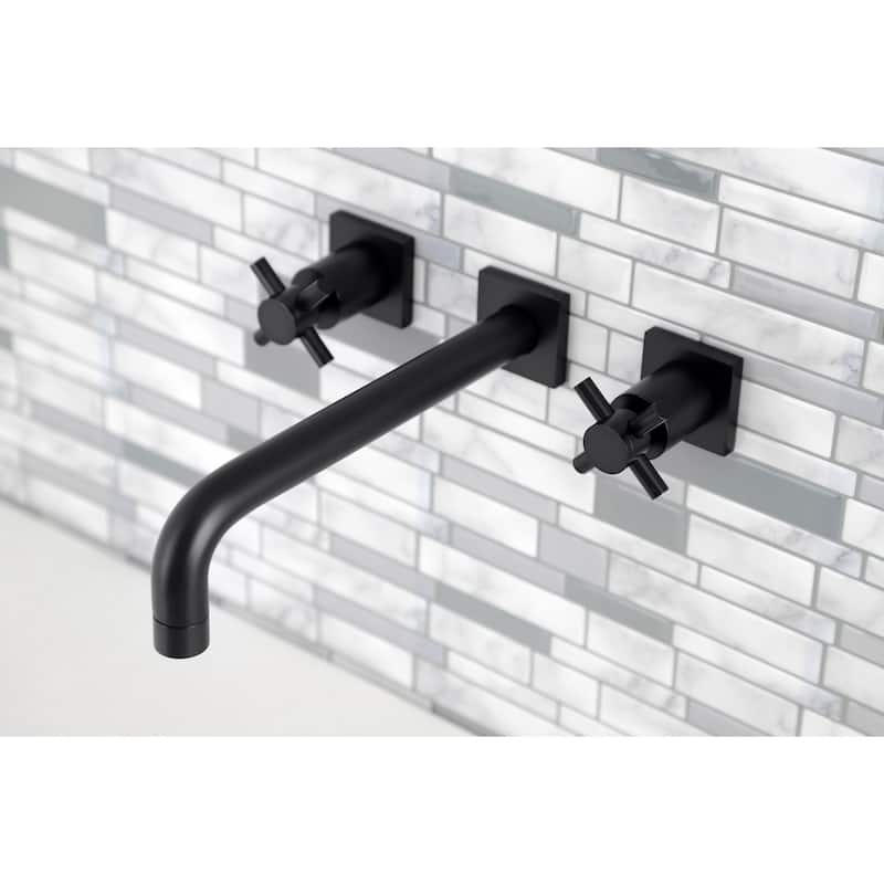 Concord 3-Hole Wall Mount Roman Tub Faucet in Polished Brass