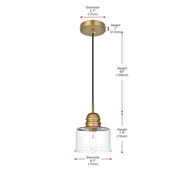 Elegant Lighting Kenna Single Light 7" Wide Mini Pendant with Clear