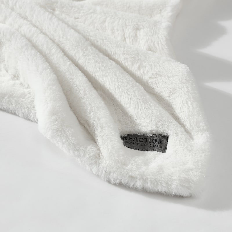 Kenneth Cole Faux Fur Solid Throw Blankets