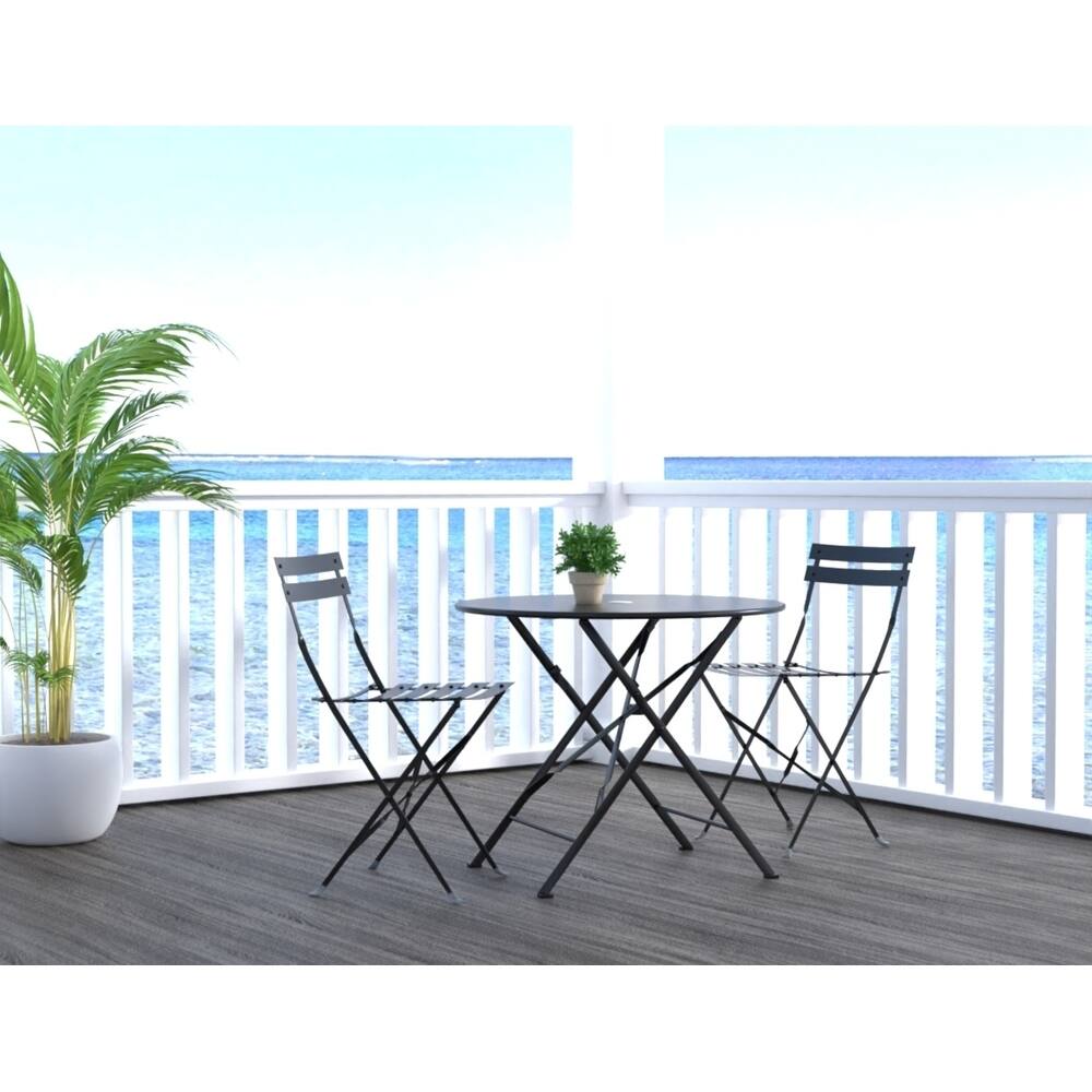 Carolina Living Bistro 30" Round Table Outdoor Set - Set of 3