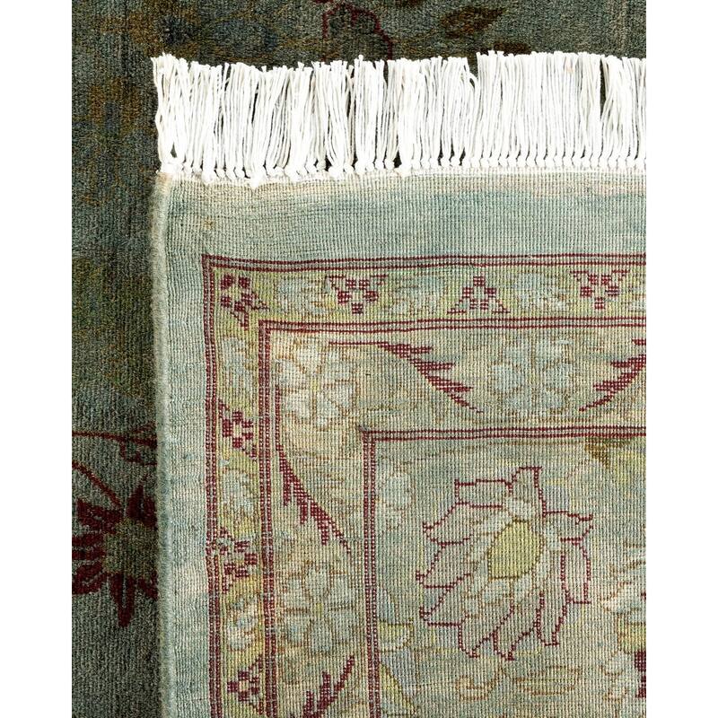Overton Hand Knotted Wool Vintage Inspired Modern Contemporary Overdyed Gray Area Rug - 8' 1" x 10' 5"