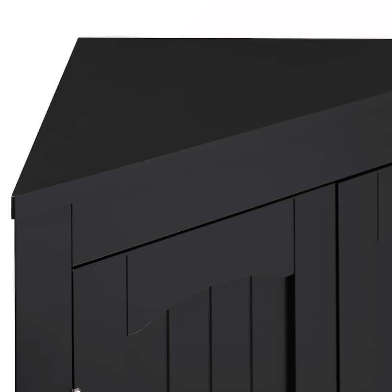 Corner Cabinet with Doors and Shelves