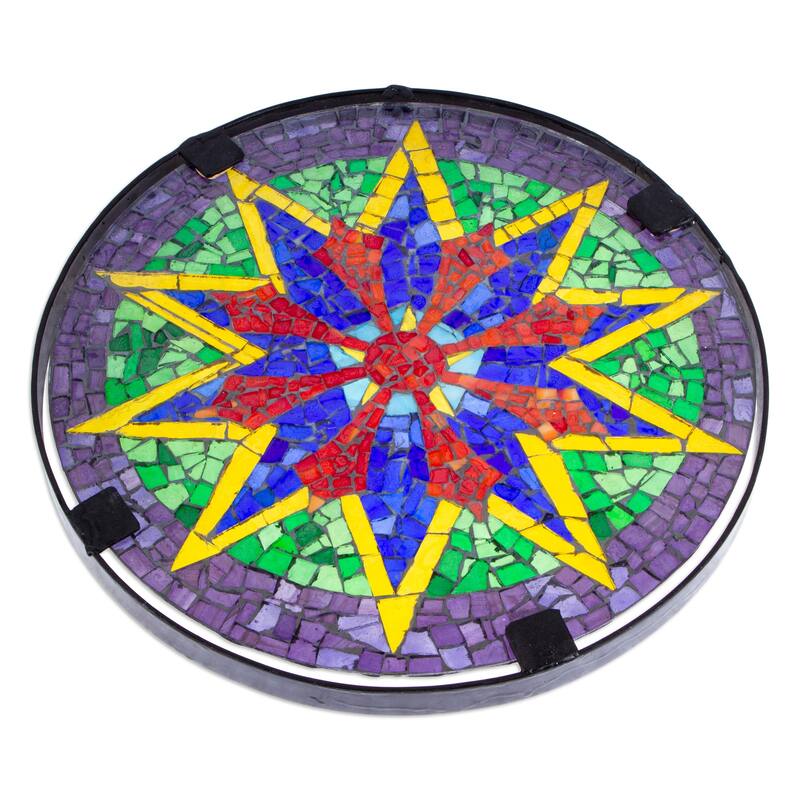 Novica Handmade Star Of Hope Glass Mosaic Wall Art