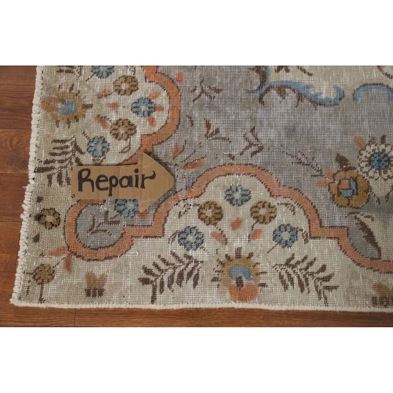 Tabriz Vintage Persian Area Rug Handmade Wool Carpet - 8'7" x 11'5"