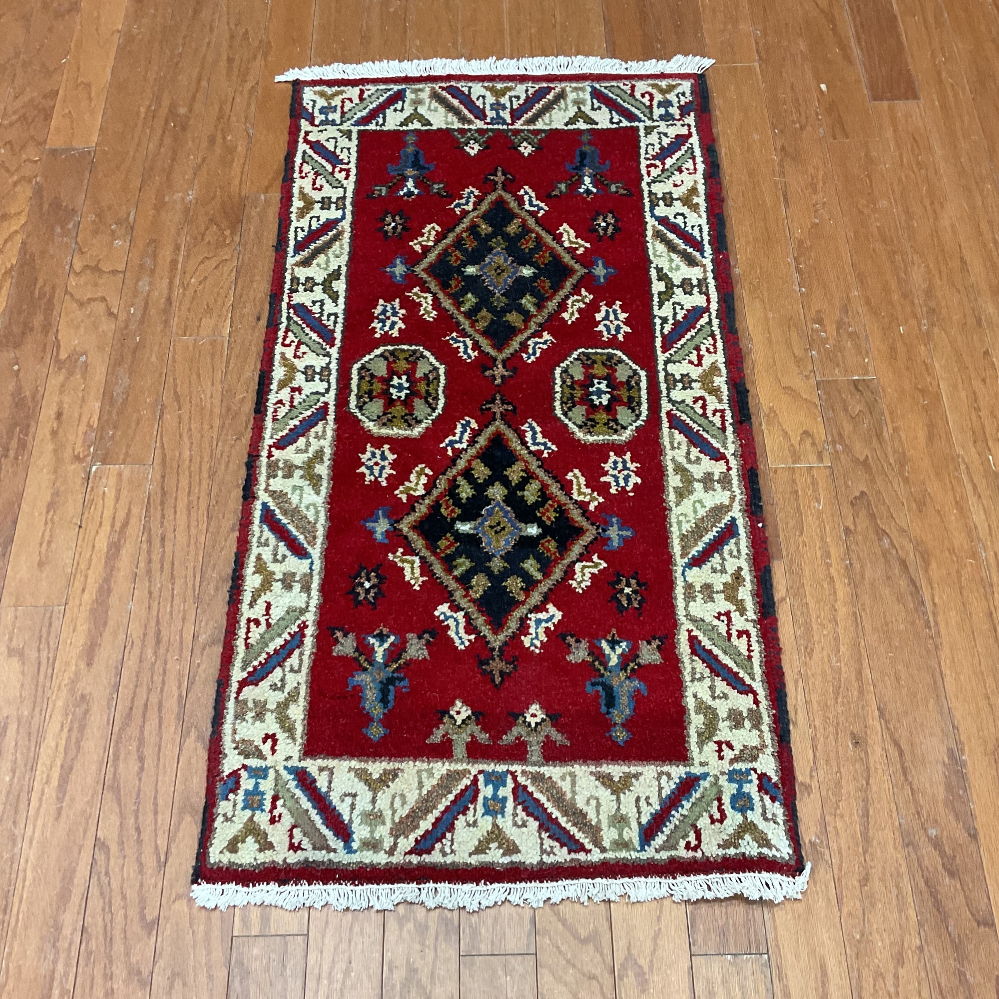 HERAT ORIENTAL Handmade Kazak Wool Rug - 2'2" x 4'