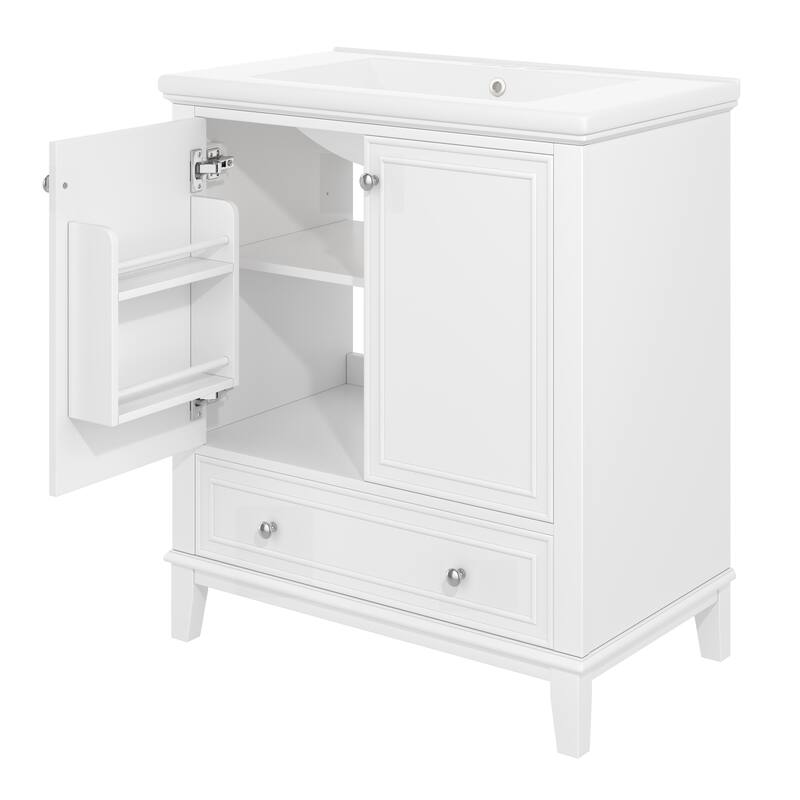 Bathroom Vanity with Sink Top, Bathroom Cabinet with Doors and Drawer, Bathroom Storage Cabinet with Adjustable Shelf