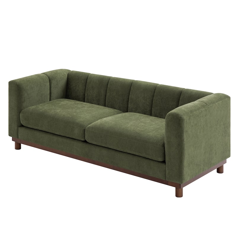 Christopher Knight Home - Modern Mid-Century 78.7" Tufted Back Upholstered 3-Seater Sofa with Foam-filled Seat Cushions