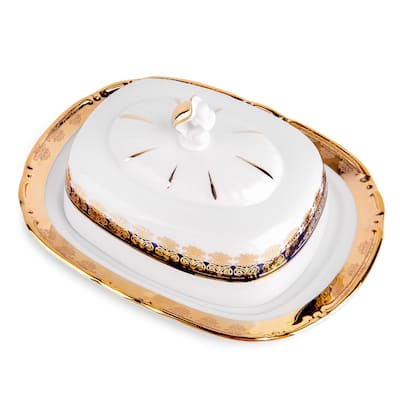Gardens of Versailles Porcelain Butter Dish - N/A
