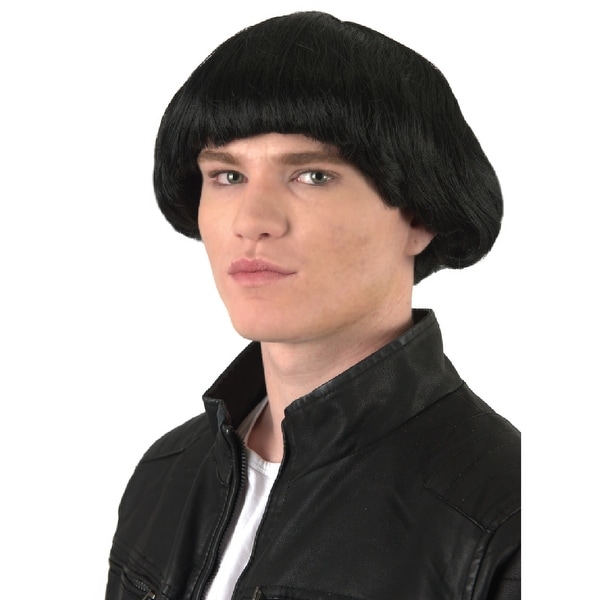 mens black costume wig