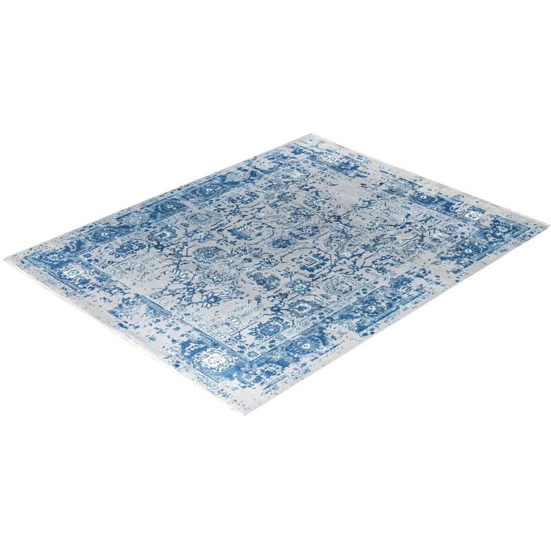 Ikat One-of-a-Kind Hand-Knotted Area Rug, Gray - 8' 2" x 10' 4"
