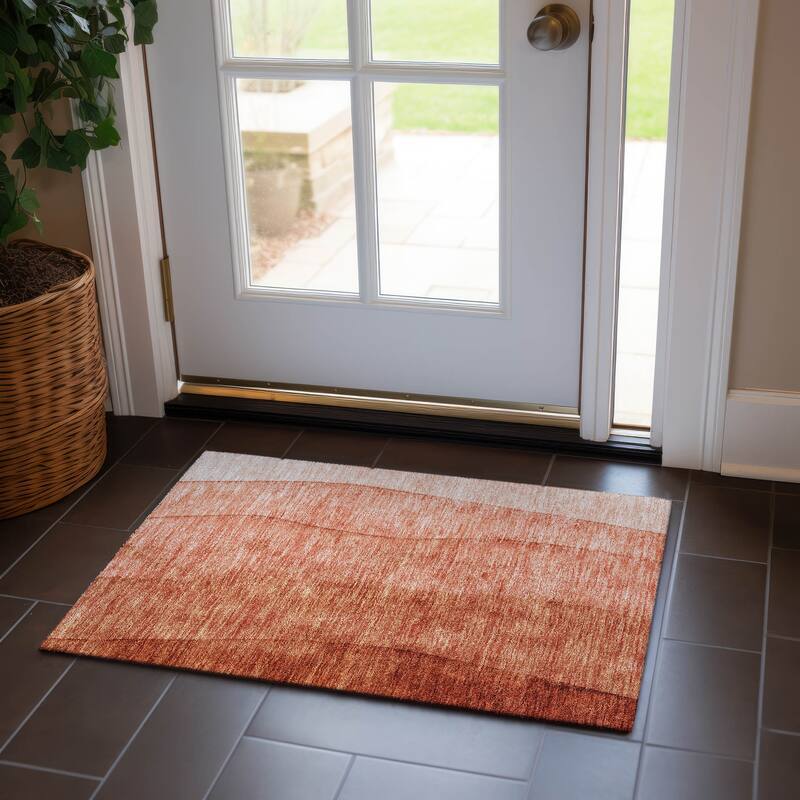 Machine Washable Indoor/ Outdoor Chantille Modern Horizon Rug