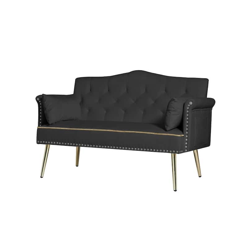 54.13" Velvet Loveseat Sofa with Wood Frame