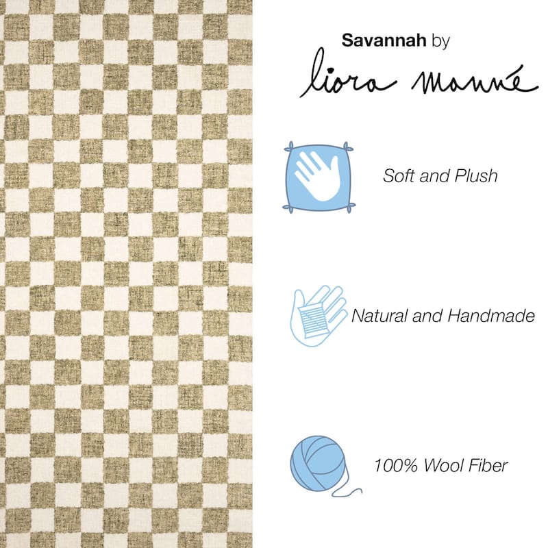Liora Manne Savannah Checkerboard Indoor Area Rug Sage 3'6" x 5'6"